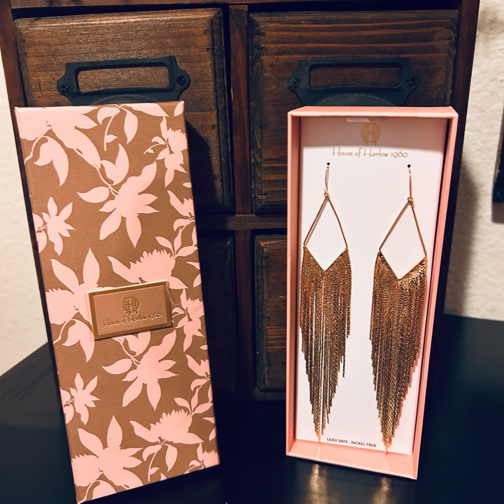 House of Harlow 1960 Gold Statement Earrings